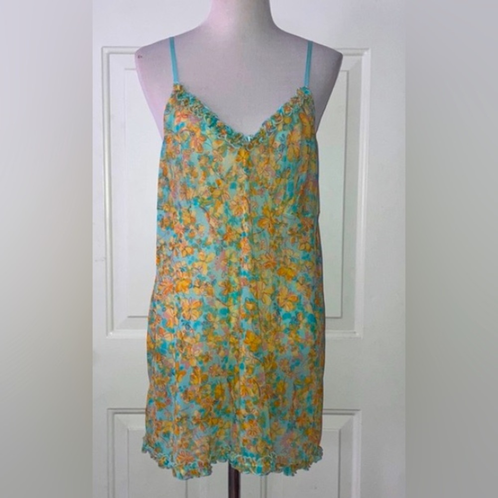 Cacique Plus Size Mesh Floral Babydoll Slip Dress 18/20